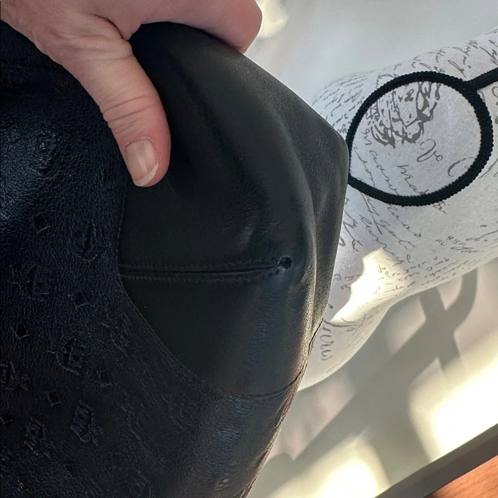 Authentic MCM Large Klara Monogram Leather Hobo shoulder bag/crossbody black.